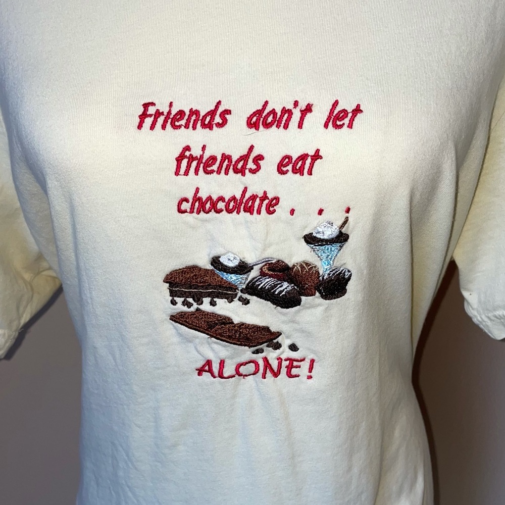 Merona Short Sleeve Embroidered Chocolate Tee S:M